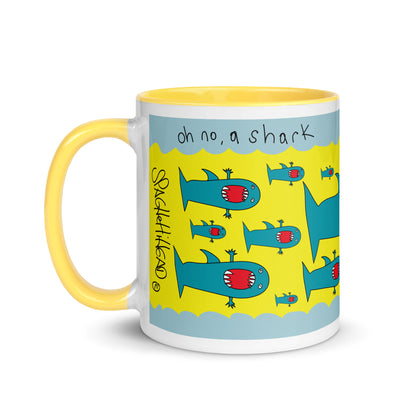 Oh no, a Shark - Mug with Color Inside