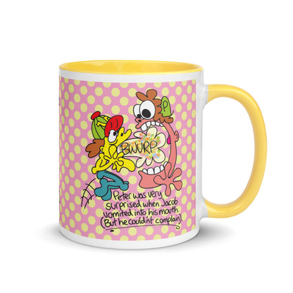 Peter was surprised when Jacob vomited into his mouth, but he couldn't complain - Mug with Color Inside