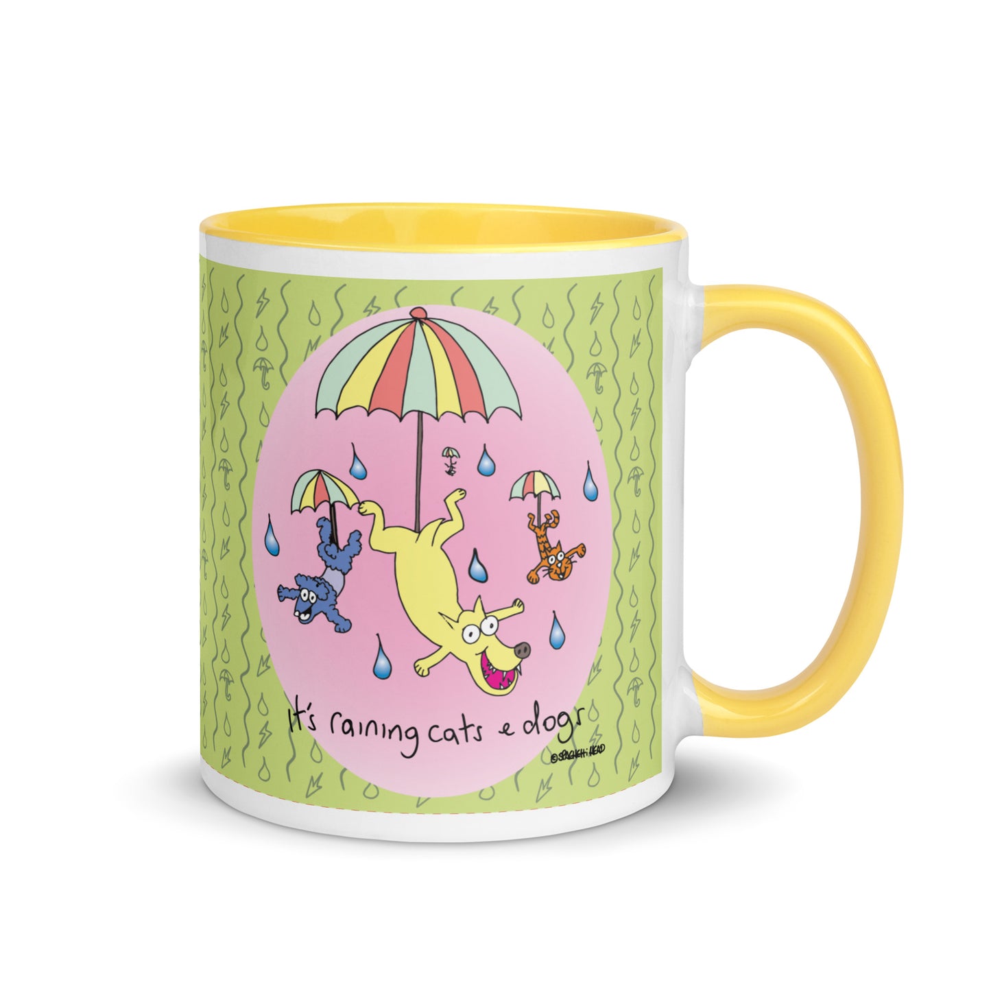 It's Raining Cats n Dogs - Mug with Colour Inside