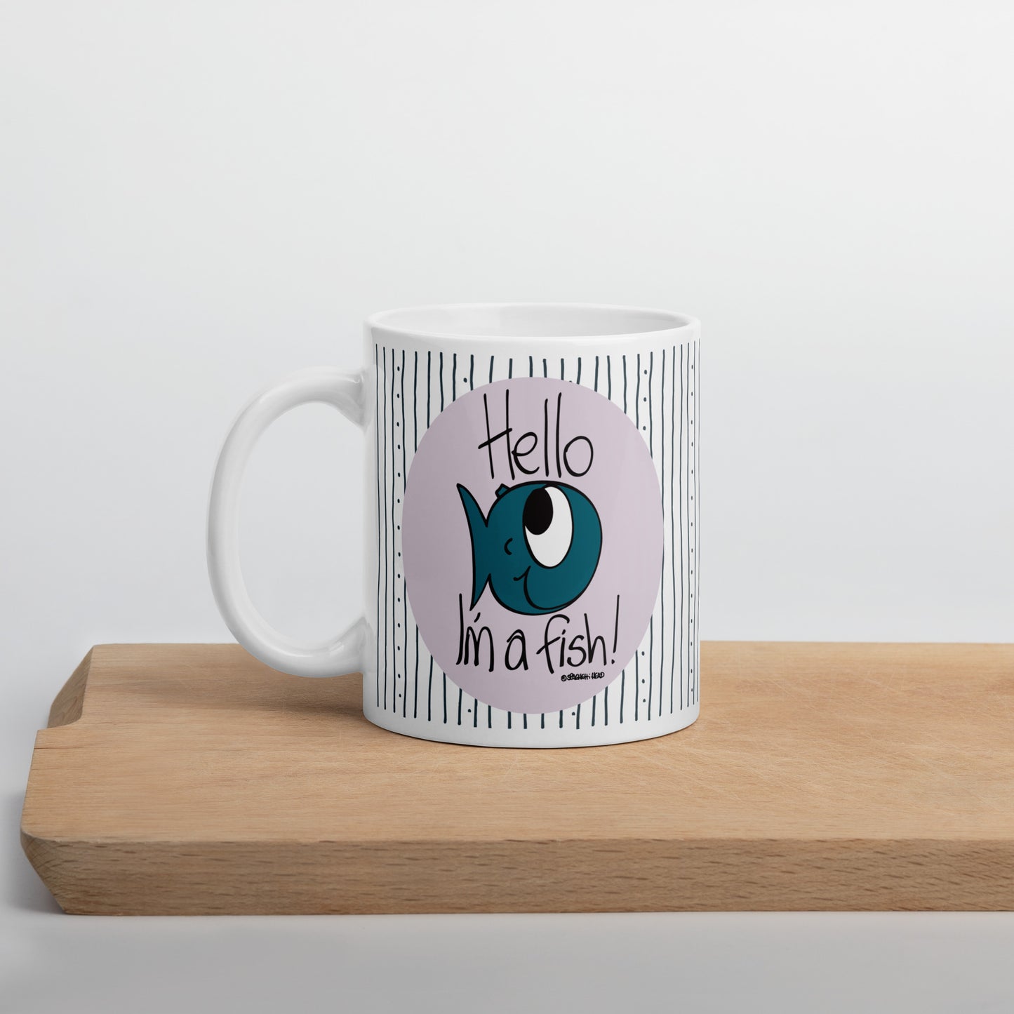 Hello, I'm a Fish! - White glossy mug