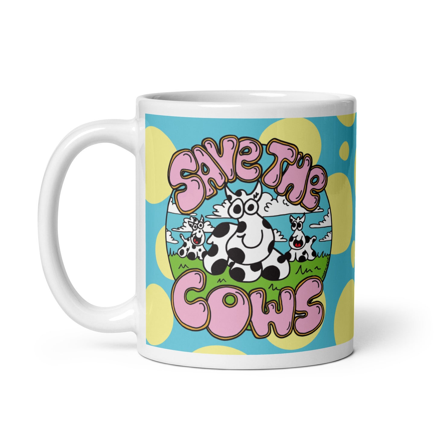 Save the Cows - White glossy mug