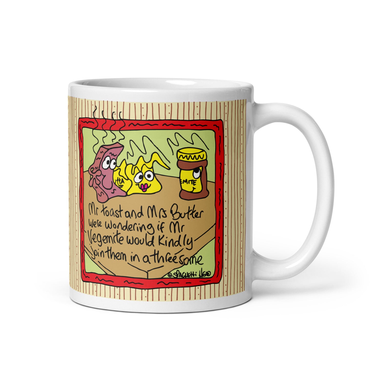 Mr Toast and ms Butter - White glossy mug