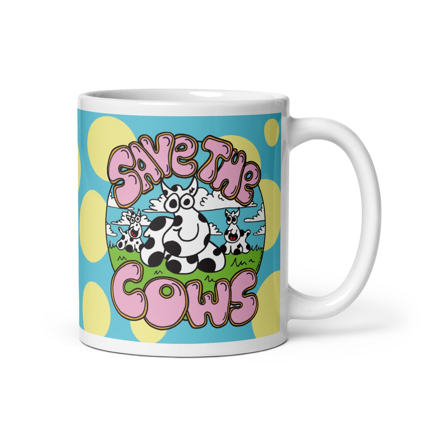 Save the Cows - White glossy mug