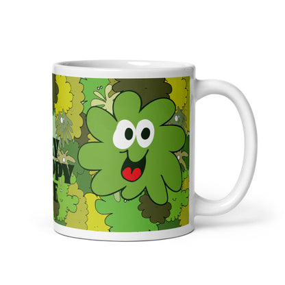 A Very Happy Tree - White glossy mug