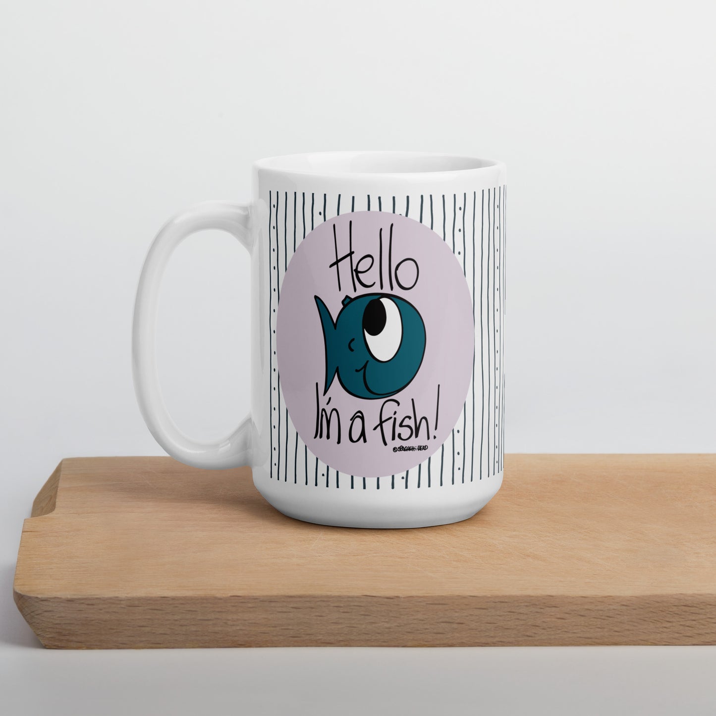 Hello, I'm a Fish! - White glossy mug