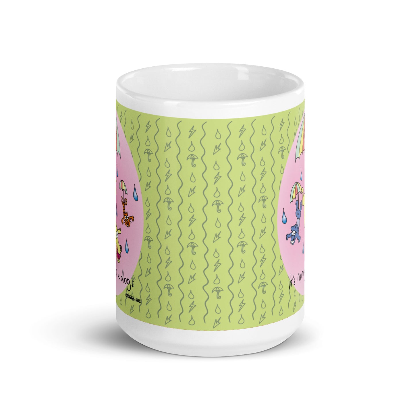 It's Raining Cats n Dogs - White glossy mug