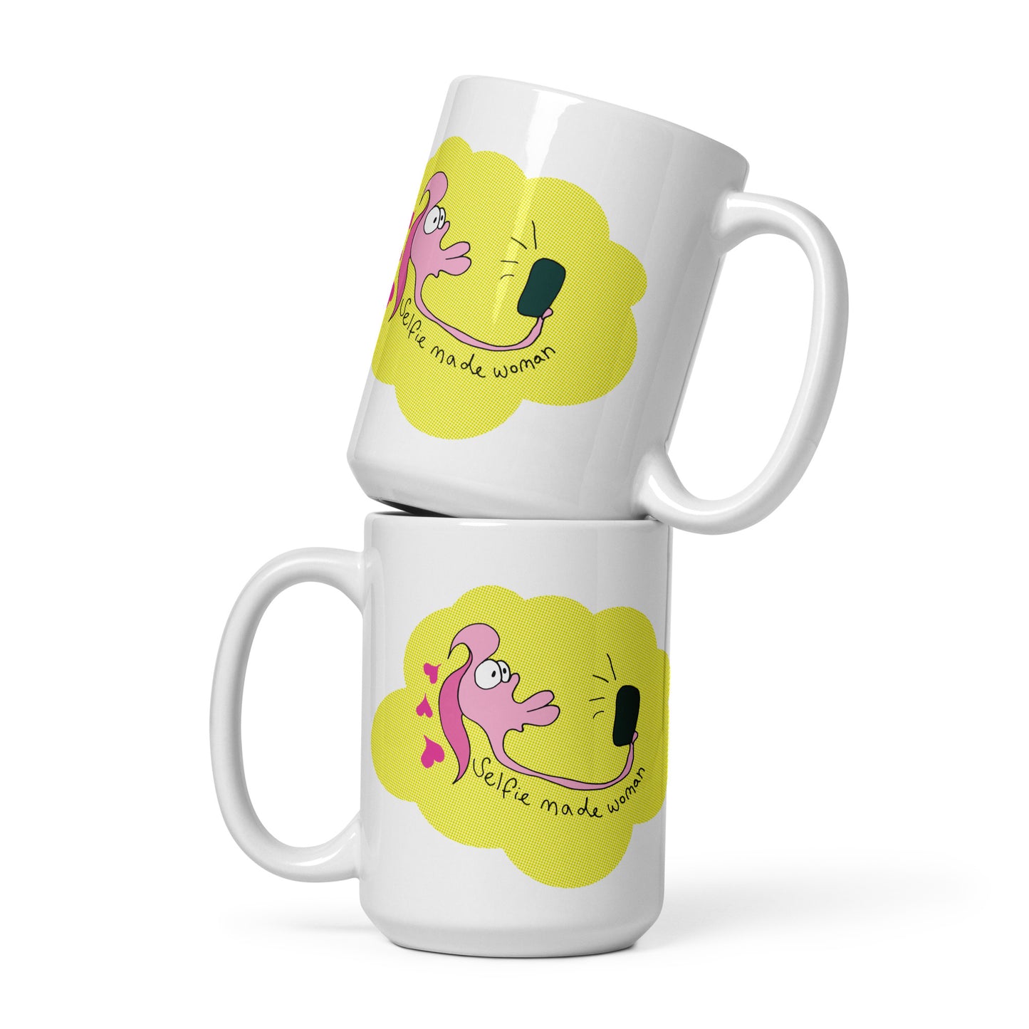 Selfie made Woman - White glossy mug