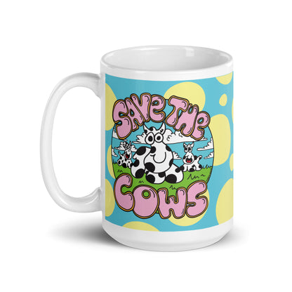 Save the Cows - White glossy mug