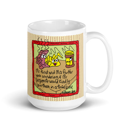 Mr Toast and ms Butter - White glossy mug