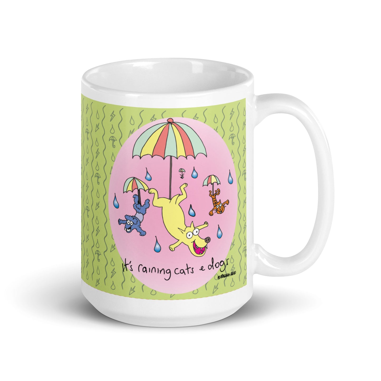 It's Raining Cats n Dogs - White glossy mug