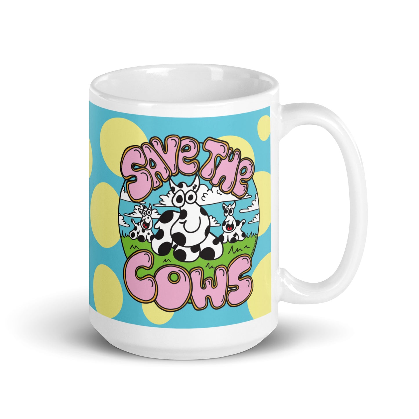 Save the Cows - White glossy mug