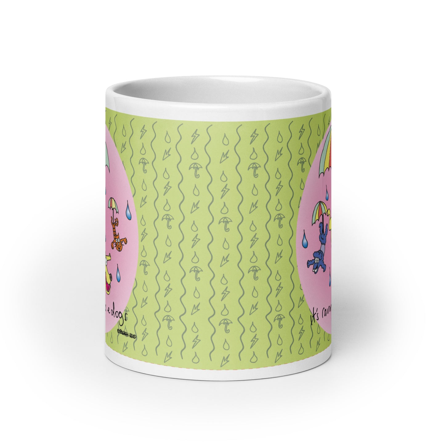 It's Raining Cats n Dogs - White glossy mug