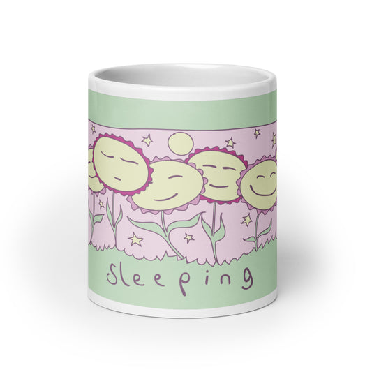 Sleeping - White glossy mug