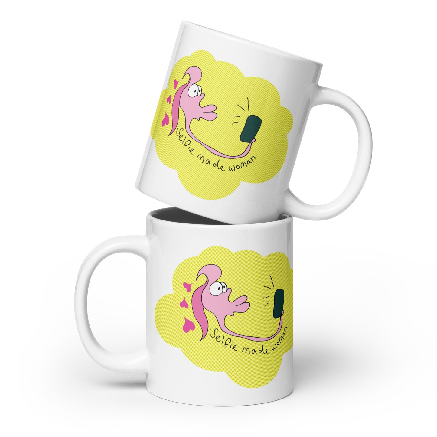 Selfie made Woman - White glossy mug