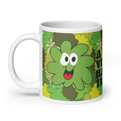 A Very Happy Tree - White glossy mug