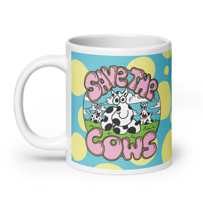 Save the Cows - White glossy mug