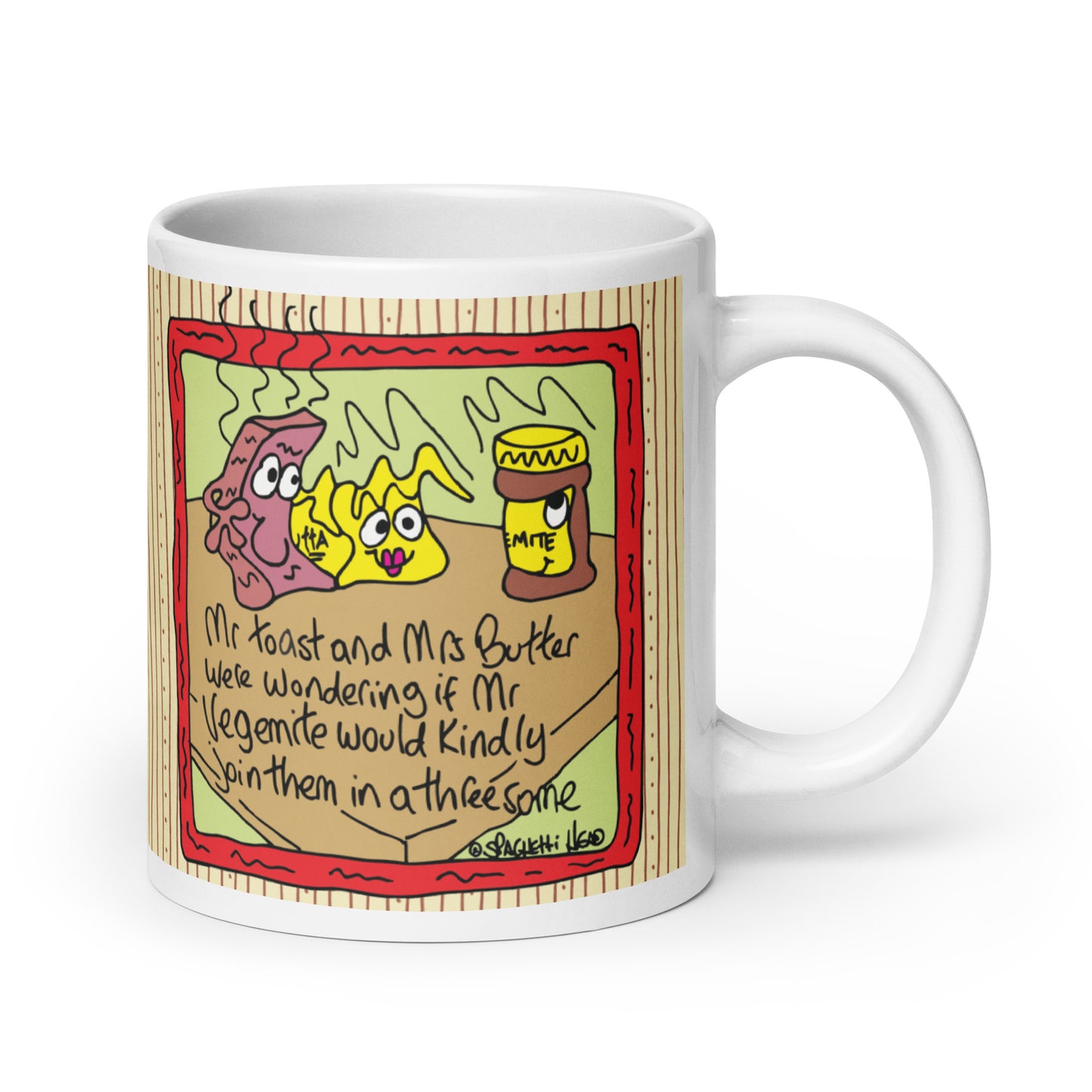 Mr Toast and ms Butter - White glossy mug