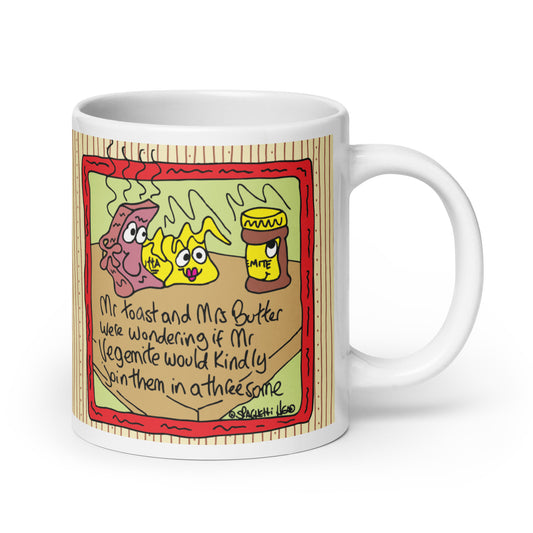 Mr Toast and ms Butter - White glossy mug