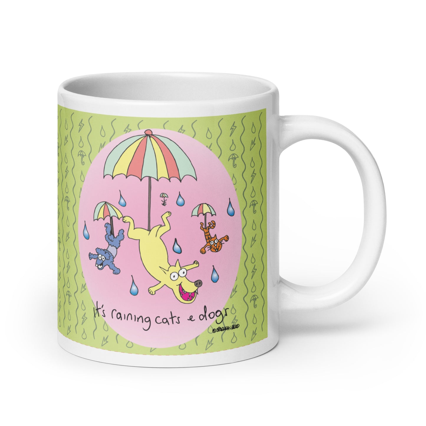 It's Raining Cats n Dogs - White glossy mug