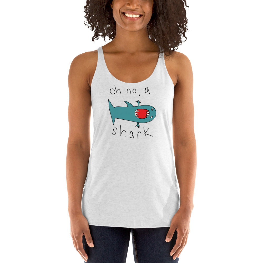 Oh no a Shark - Women's Racerback Tank