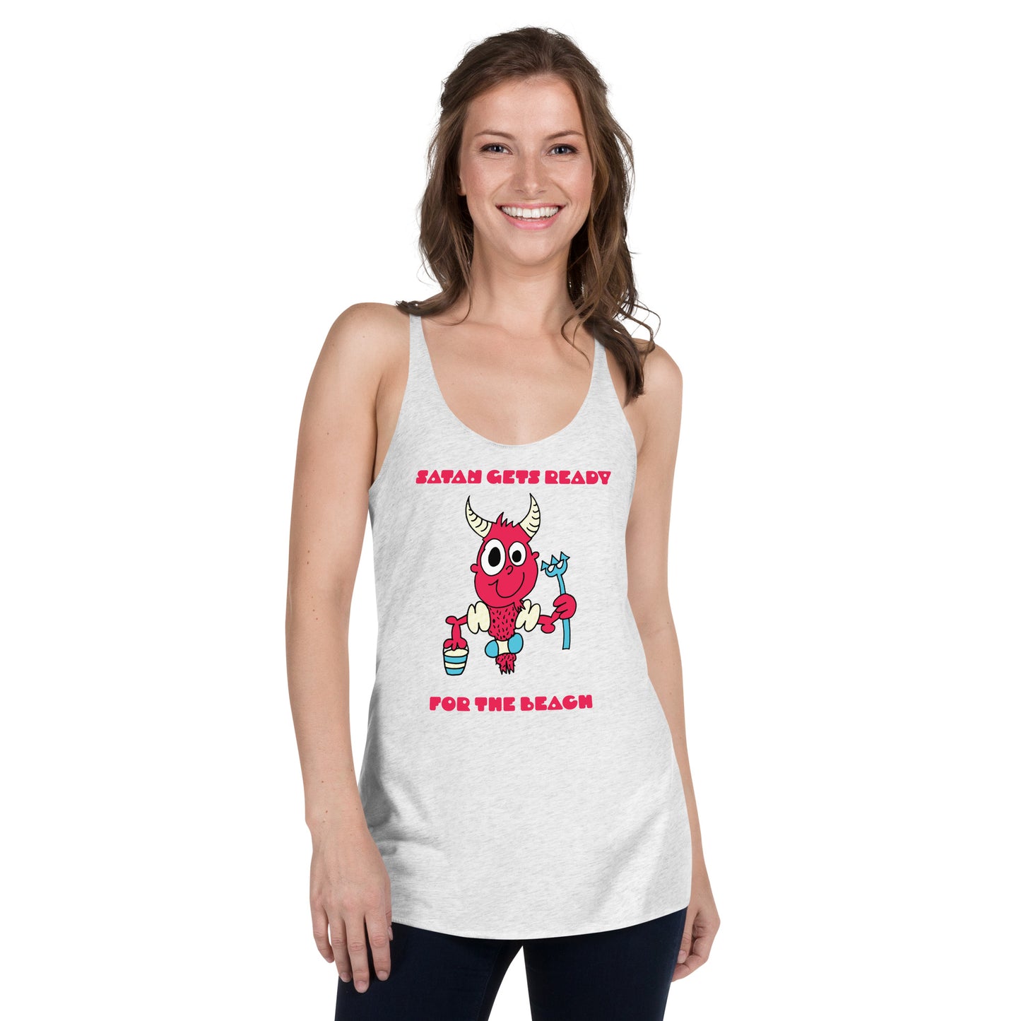 Satan gets ready for the beach - Women's Racerback Tank