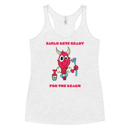 Satan gets ready for the beach - Women's Racerback Tank