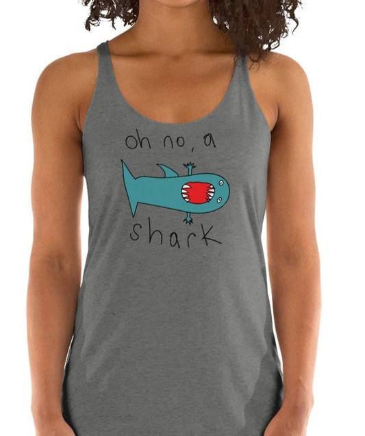 Oh no a Shark - Women's Racerback Tank