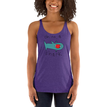 Oh no a Shark - Women's Racerback Tank