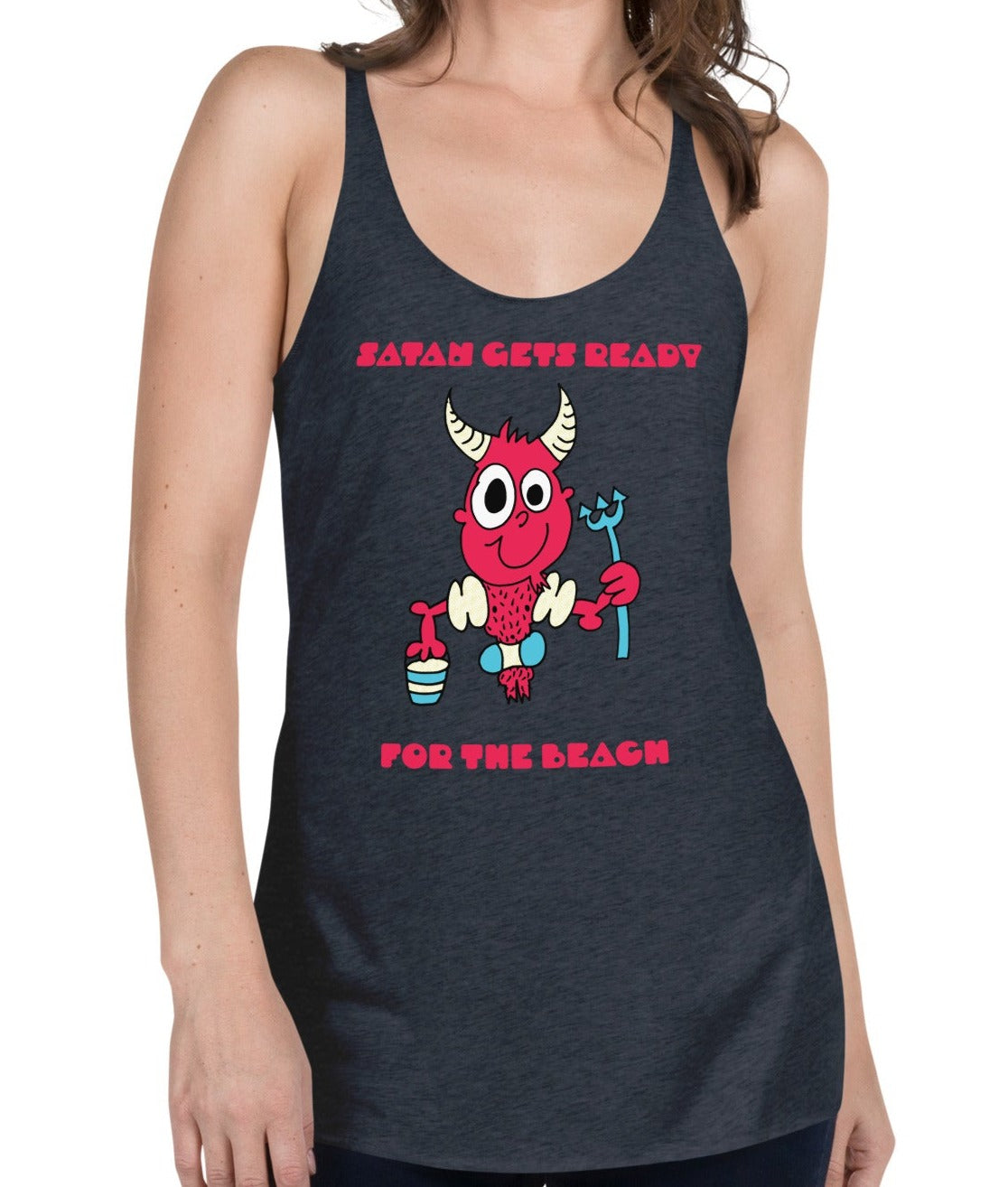 Satan gets ready for the beach - Women's Racerback Tank