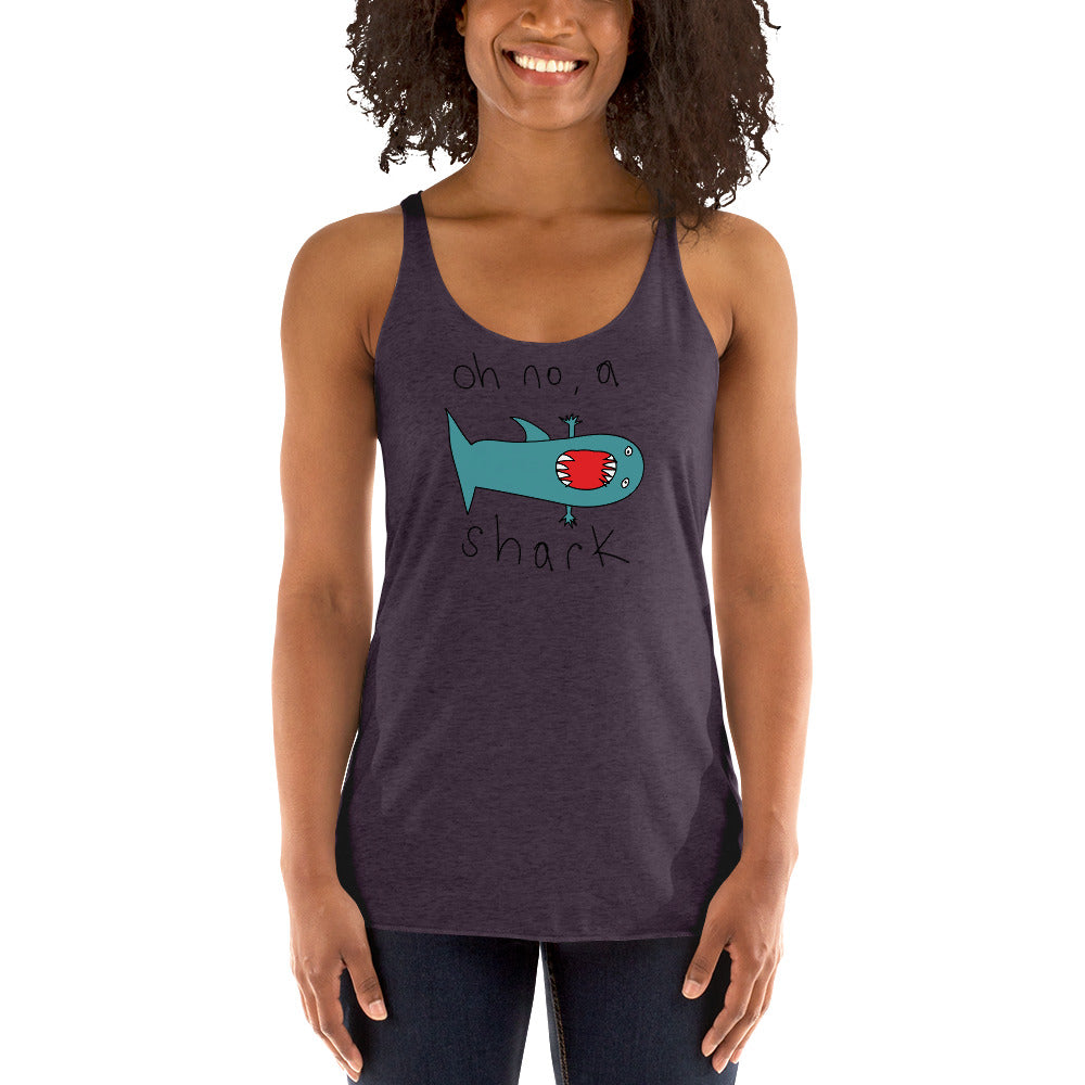 Oh no a Shark - Women's Racerback Tank