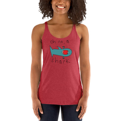 Oh no a Shark - Women's Racerback Tank