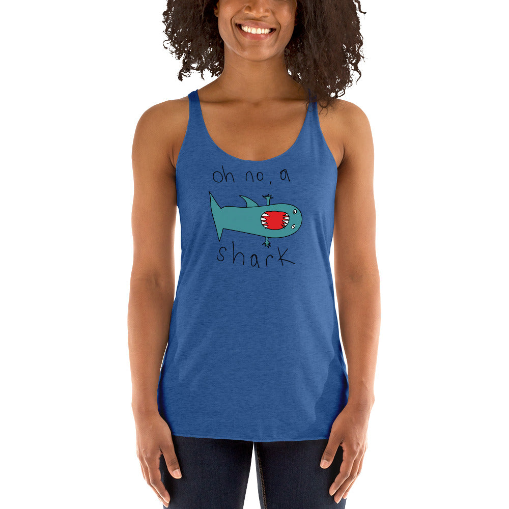 Oh no a Shark - Women's Racerback Tank