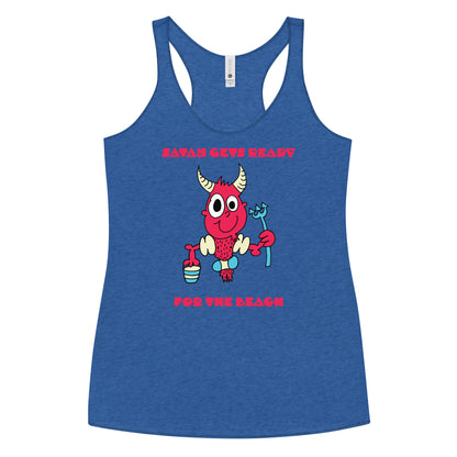 Satan gets ready for the beach - Women's Racerback Tank