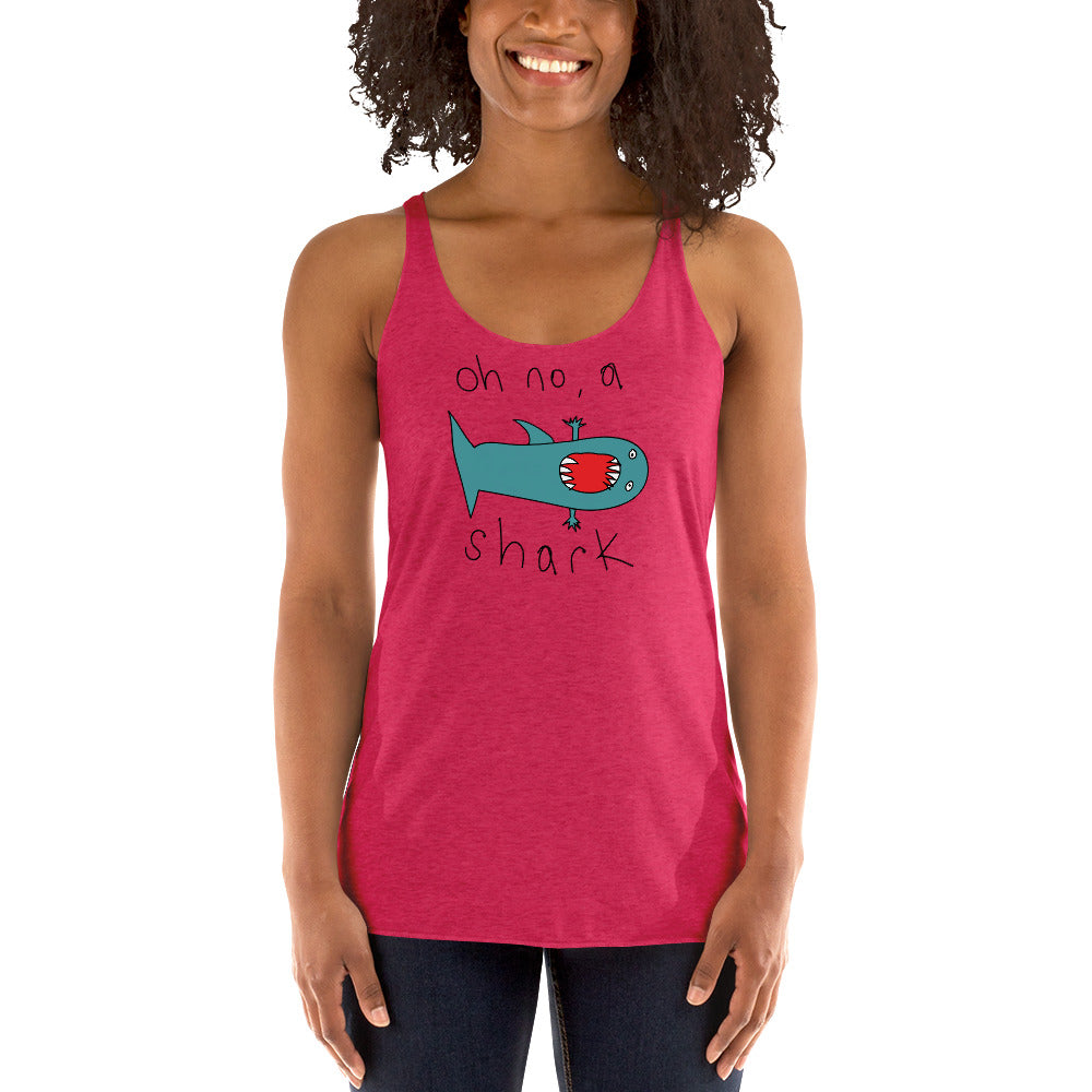 Oh no a Shark - Women's Racerback Tank