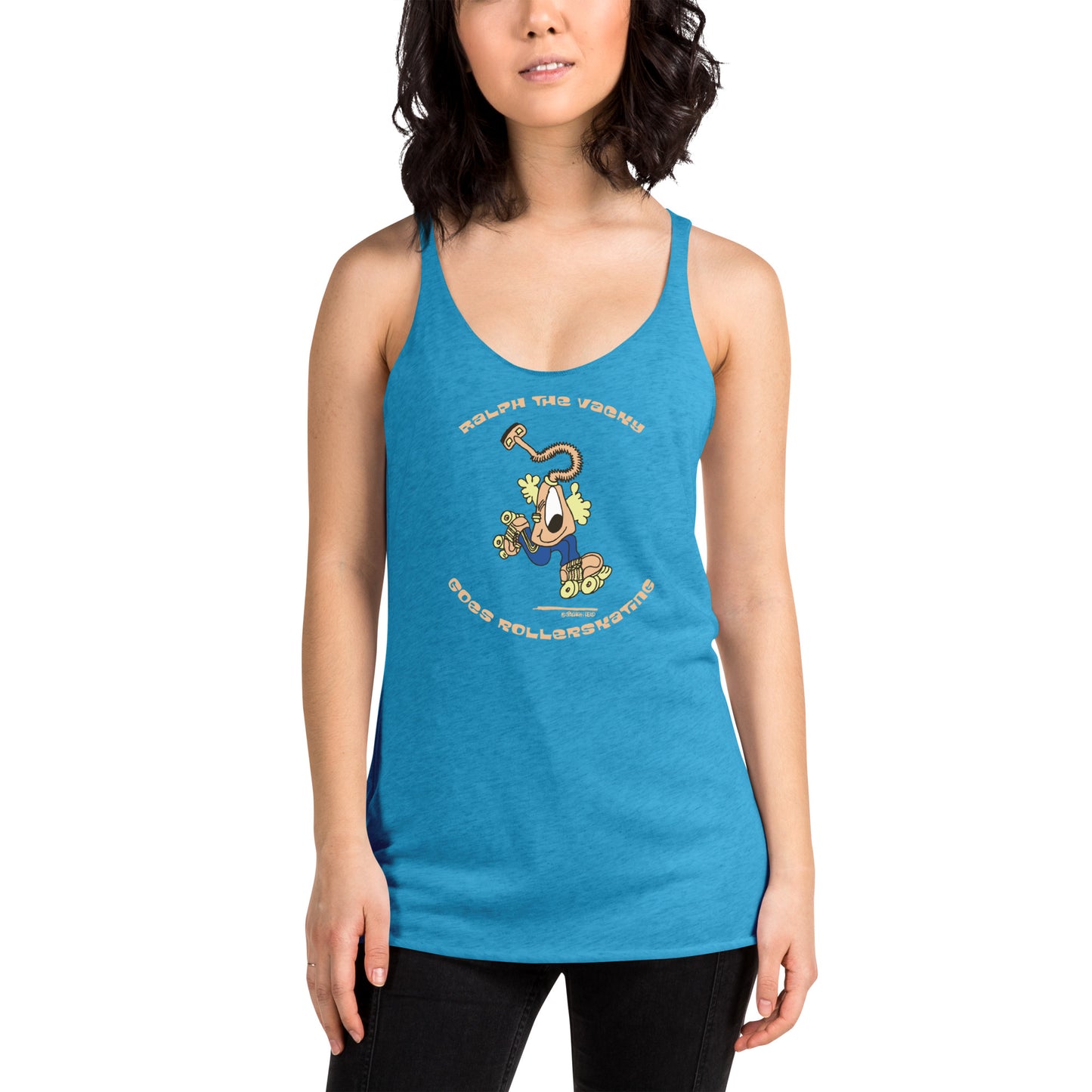 Ralph the Vacky goes Rollerskating - Women's Racerback Tank