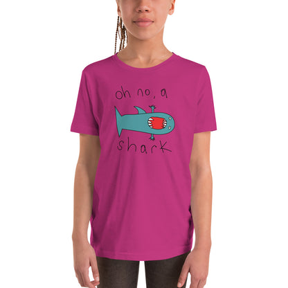 Oh no, a shark - Youth Short Sleeve T-Shirt