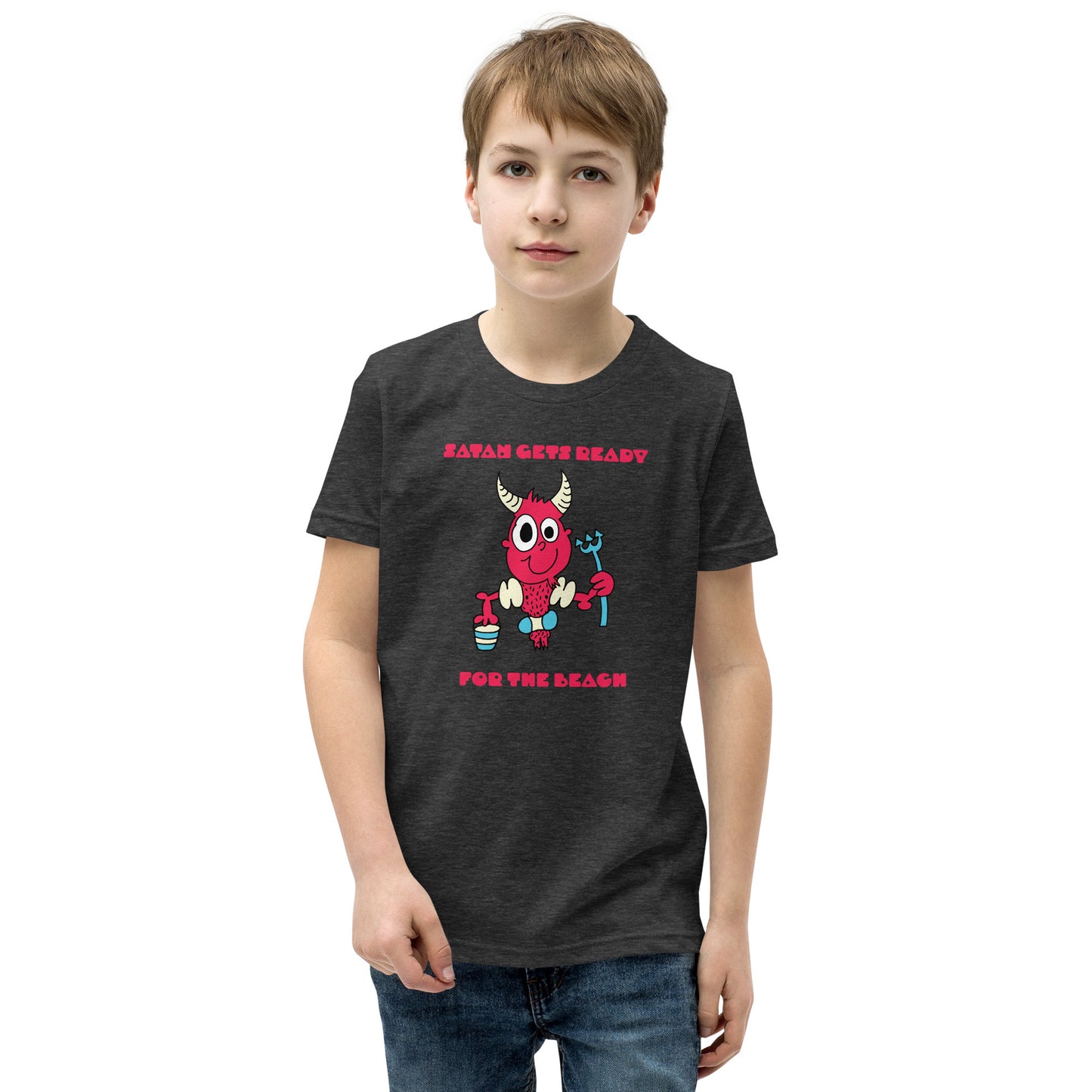 Satan gets ready for the Beach - Youth Short Sleeve T-Shirt