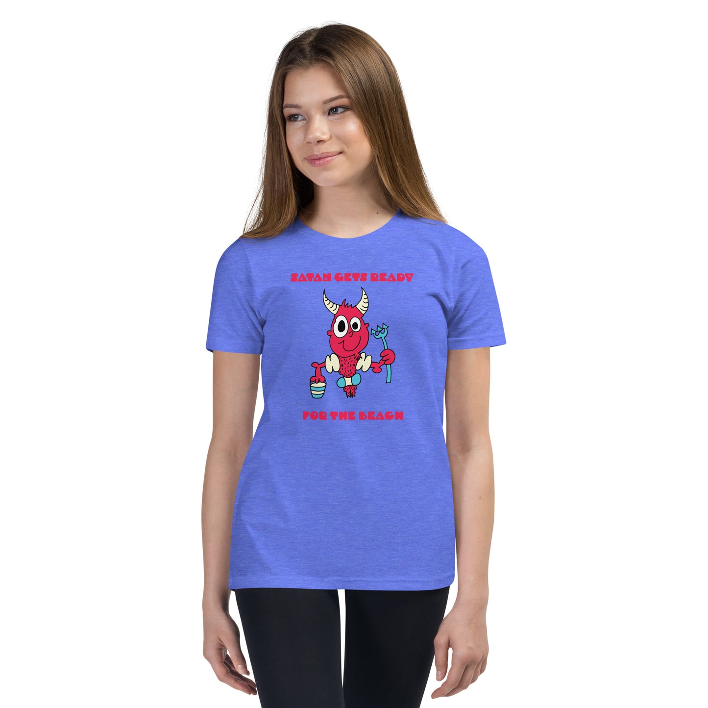 Satan gets ready for the Beach - Youth Short Sleeve T-Shirt