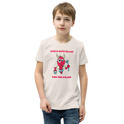 Satan gets ready for the Beach - Youth Short Sleeve T-Shirt