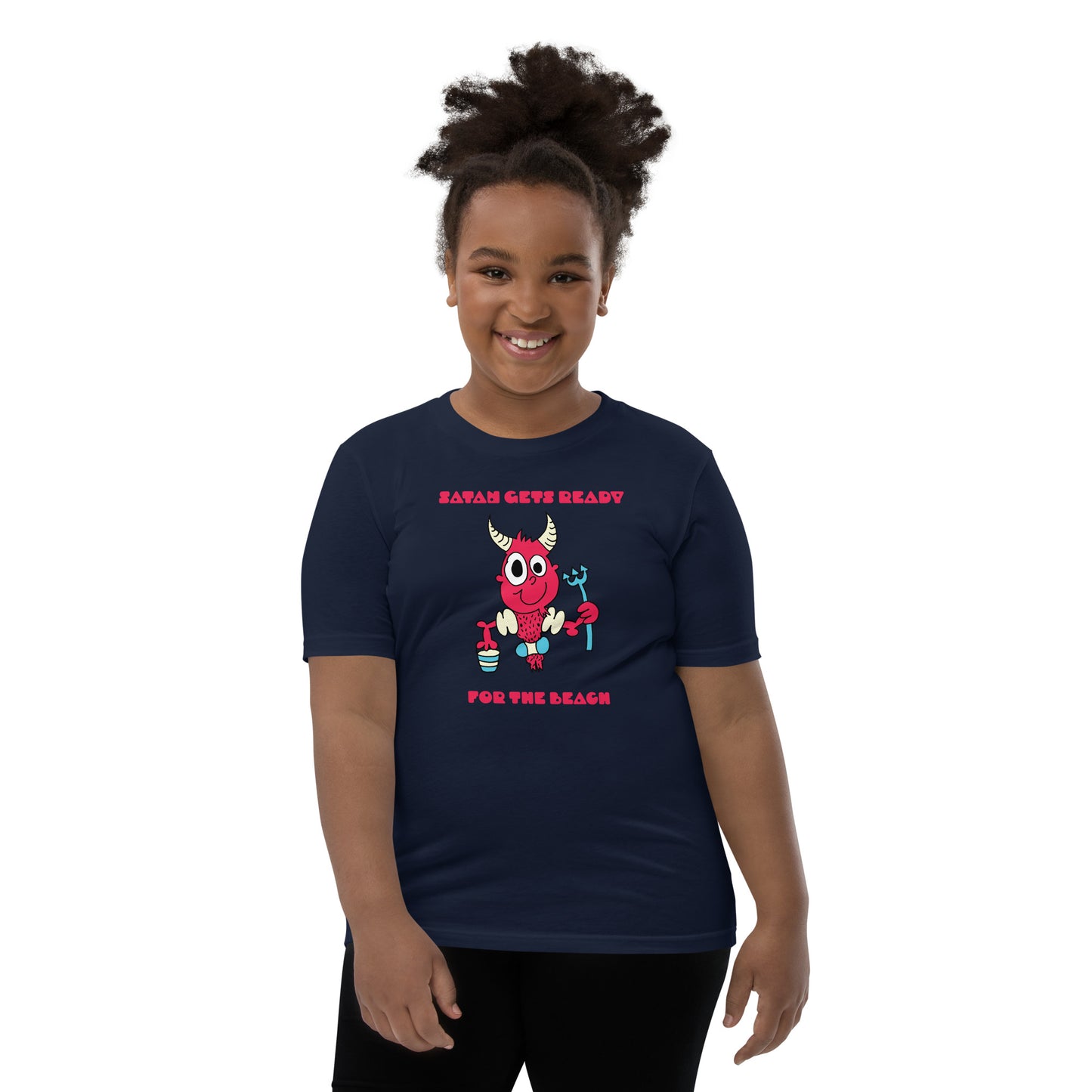 Satan gets ready for the Beach - Youth Short Sleeve T-Shirt