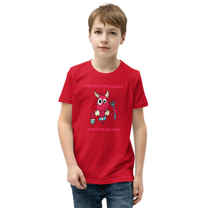 Satan gets ready for the Beach - Youth Short Sleeve T-Shirt