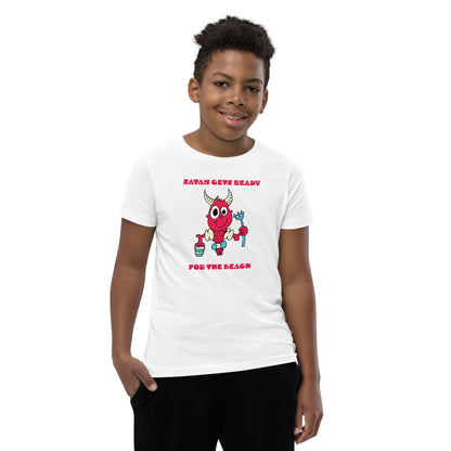 Satan gets ready for the Beach - Youth Short Sleeve T-Shirt